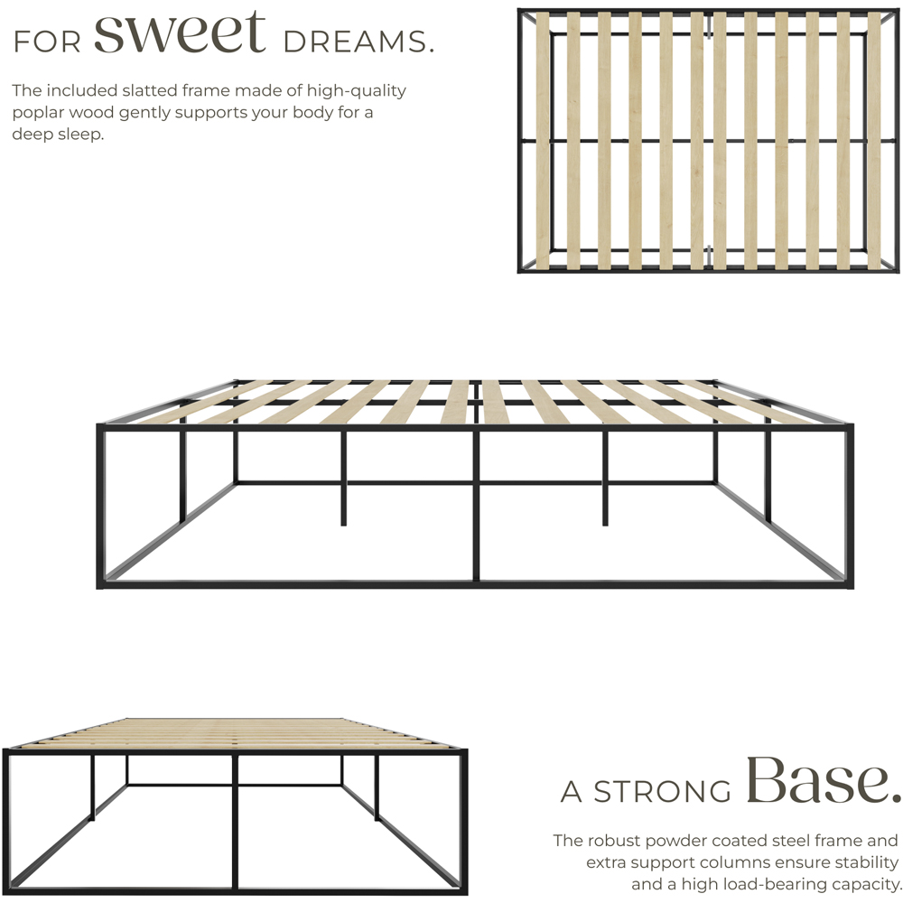 tectake Kyoto Double Steel Bed Frame Image 7