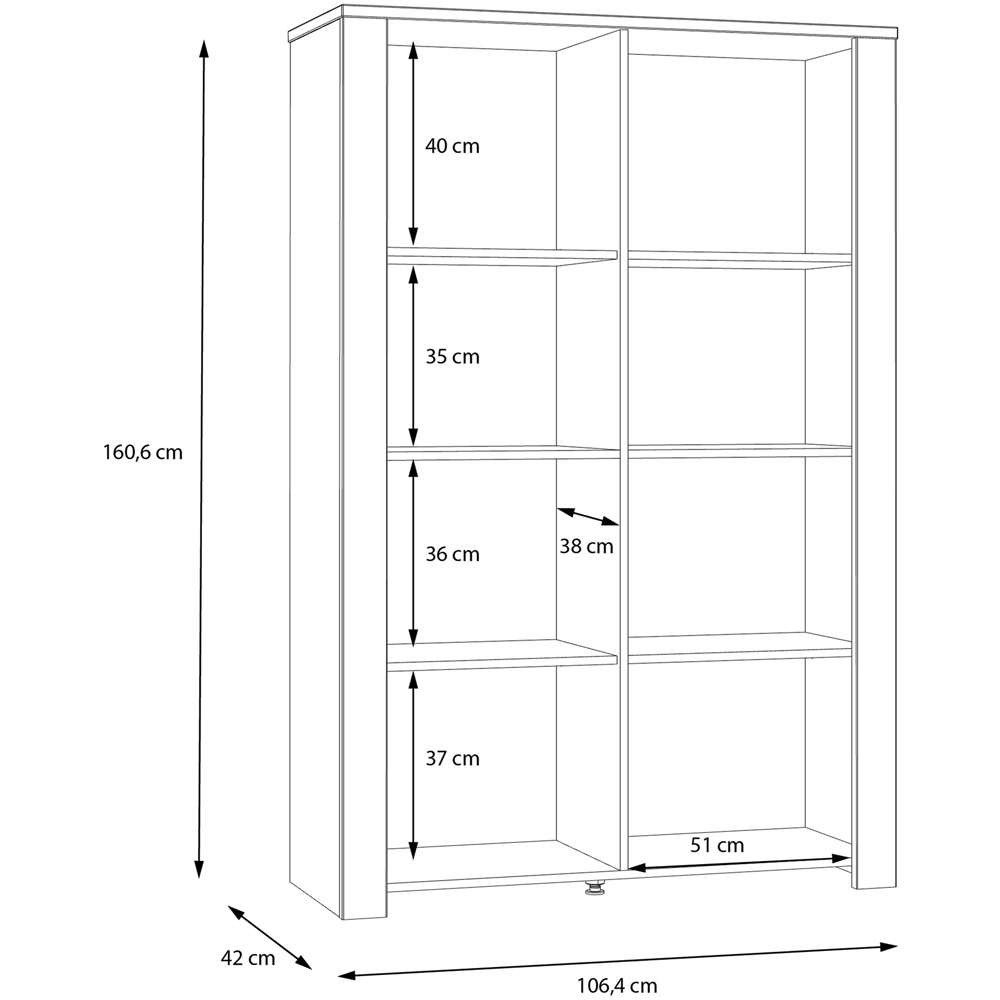 Florence Bohol 2 Door Grey Riviera Oak Display Cabinet Image 9