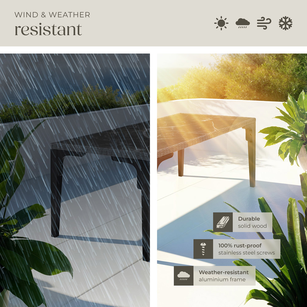 tectake Foggia Grey Outdoor Dining Table Image 7