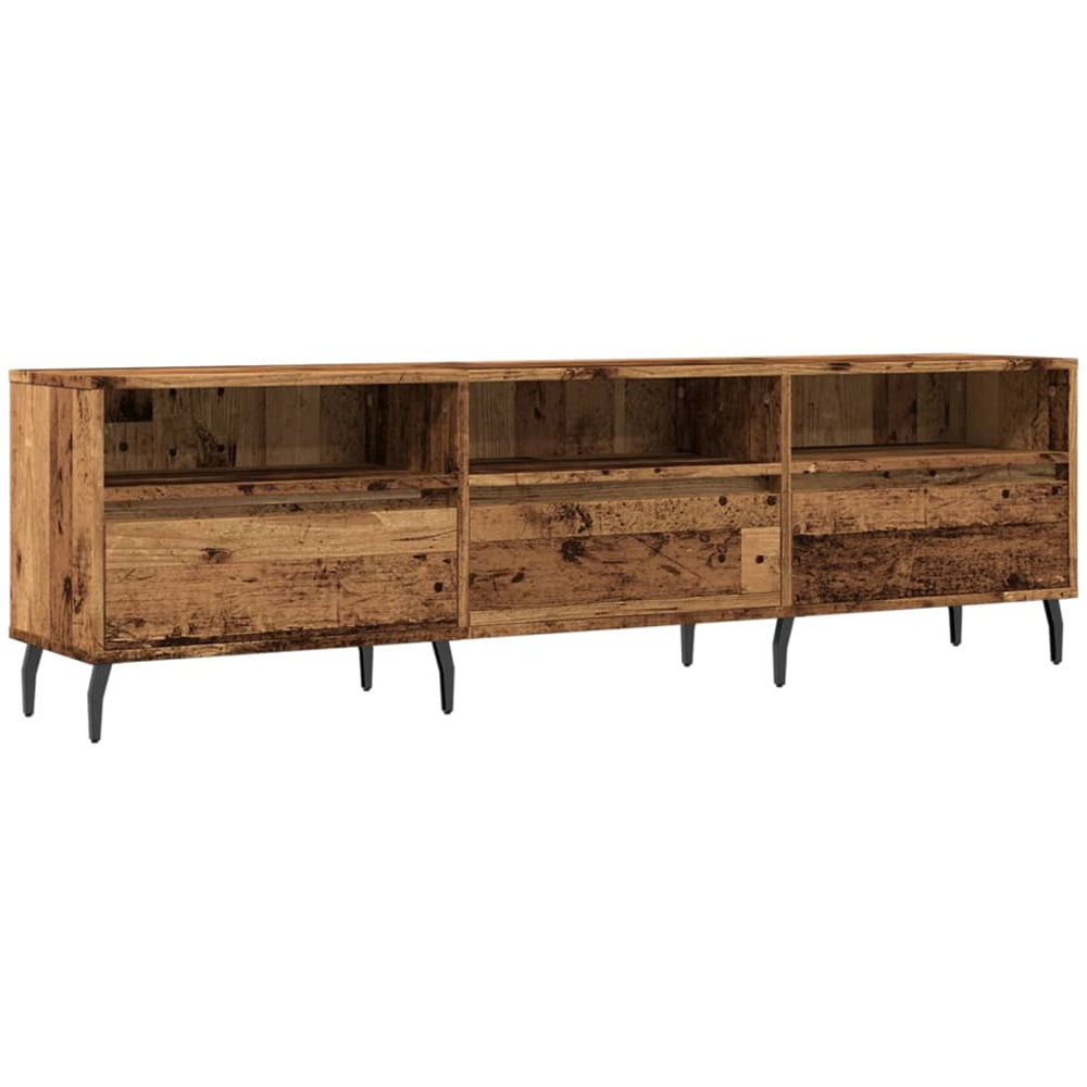 vidaXL 3 Drawer 3 Shelf Old Wood TV Cabinet Image 2