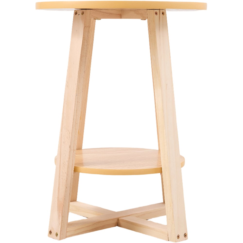 Living and Home 2-Tier Natural Round Side Table Image 4