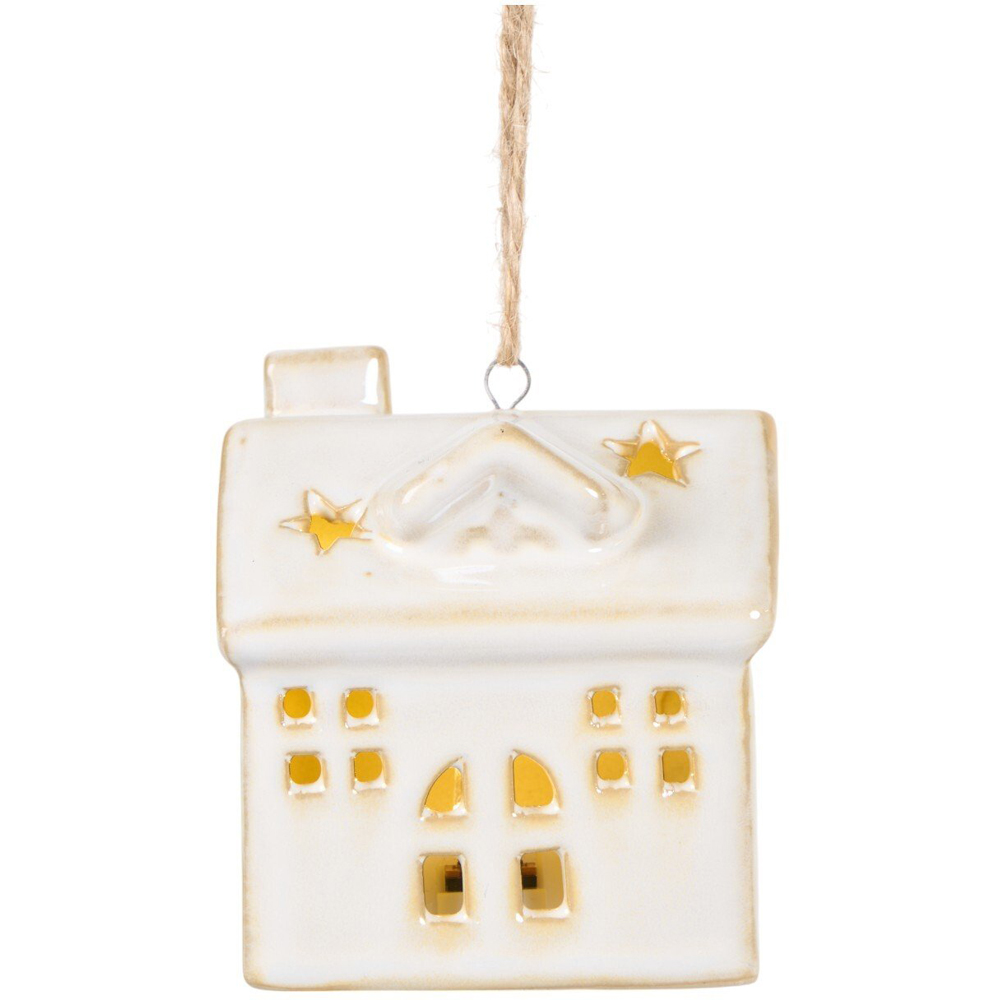 Reactive Glaze LED House Hanging Decoration Image 7