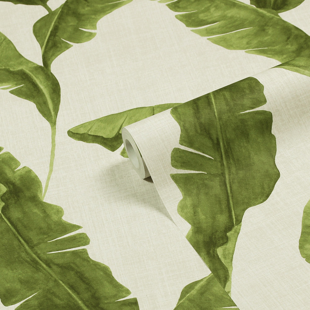furn. Plantain Tropical Green Matte Wallpaper Image 2
