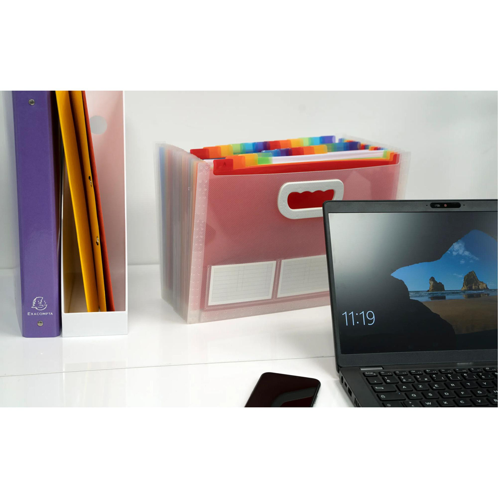 Exacompta Crystal 24P Expanding File with Handle 4 Pack Image 2