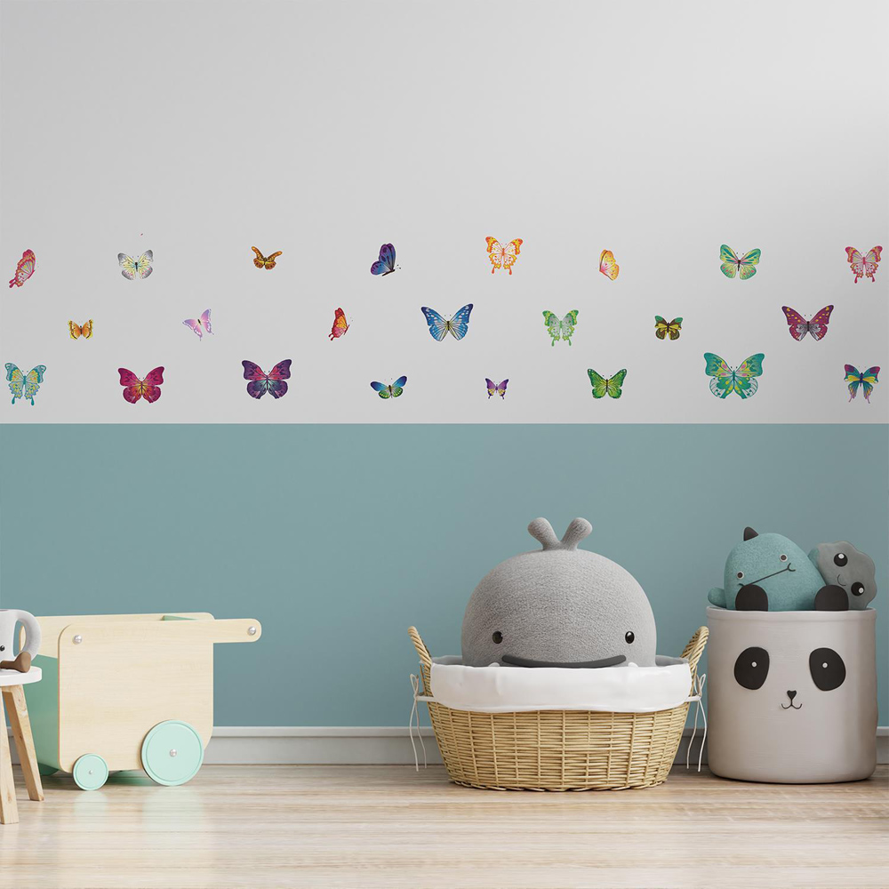 Walplus Kids Colourful Butterflies Self Adhesive Wall Stickers Image 2