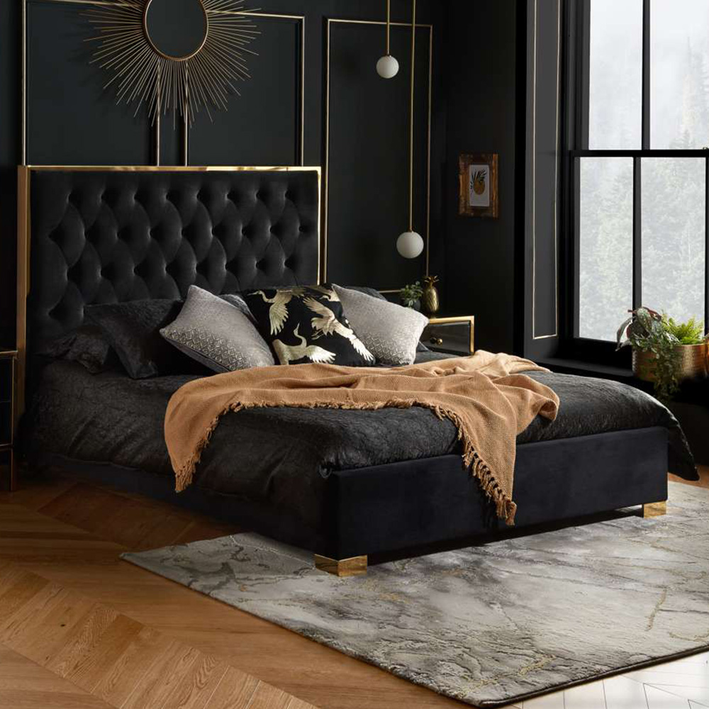 Birlea Chelsea King Size Black and Gold Bed Frame Image 1