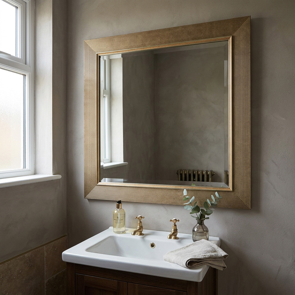 Bronze Bevelled Square Mirror Image 2