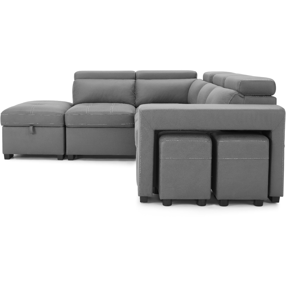 Home Detail Scarlett 5 Seater Grey Air Leather Left Hand Corner Sofa Image 3