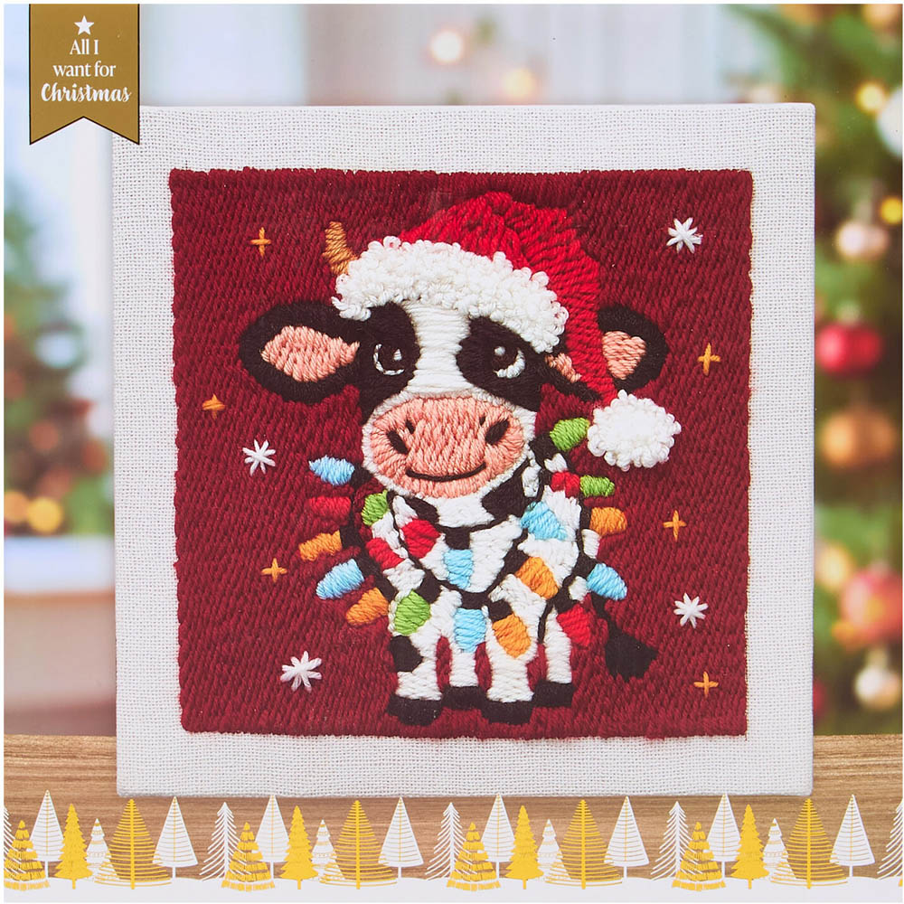 Christmas Cow Punch Needle Kit Image 4