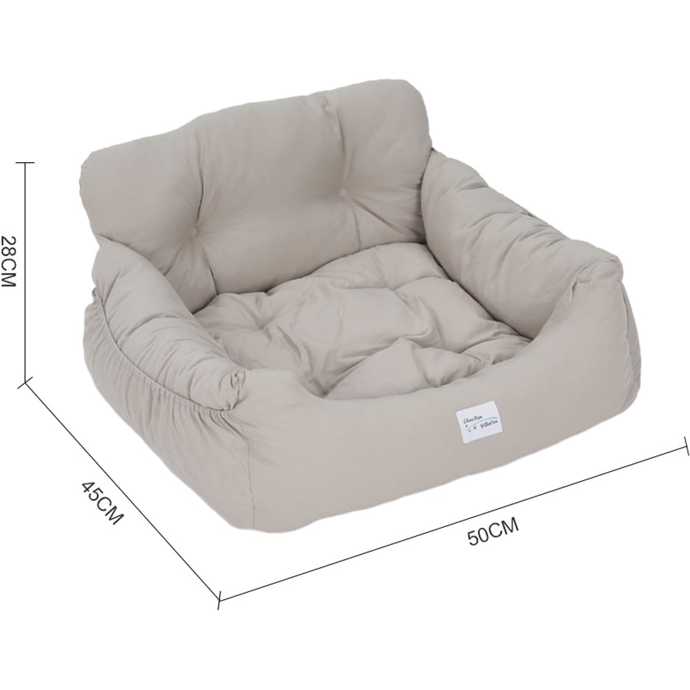 H&O Direct Light Grey Portable Pet Car Pet Bed Image 4
