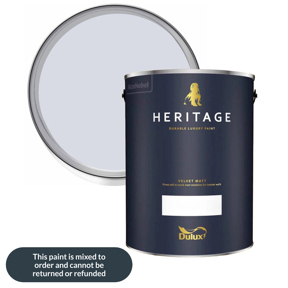 Dulux Heritage Walls and Ceilings Light French Grey Velvet Matt Emulsion Paint 5L Image 1