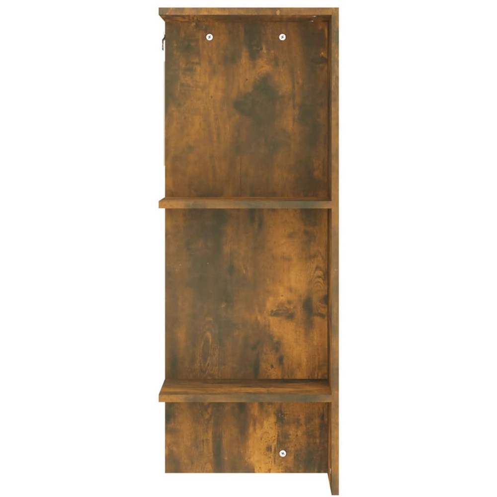 vidaXL Single Door 2 Shelf Smoked Oak Hallway Cabinet Image 7