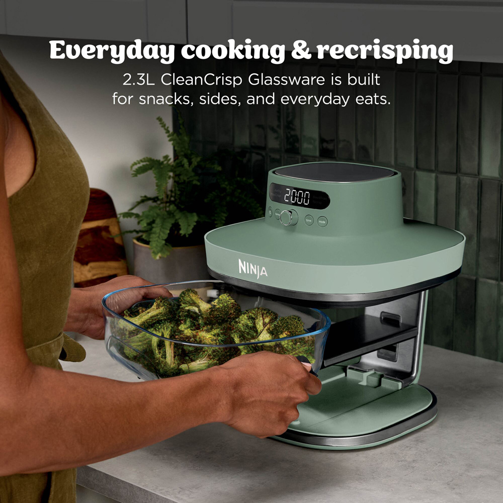 Ninja CRISPi PRO AS090UKGN 5-in-1 Moss Green Dual 8L Glass Air Fryer Image 6