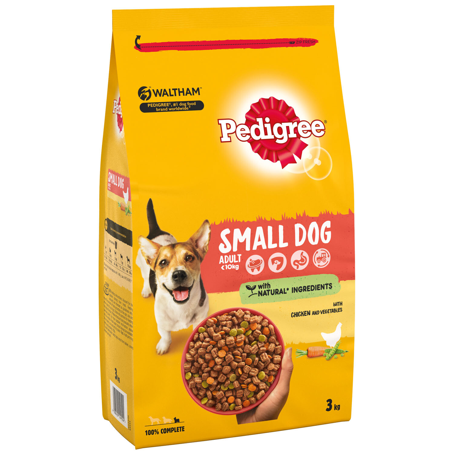 Pedigree Chicken and Vegetables Dry Small Dog Food 3kg Image 2