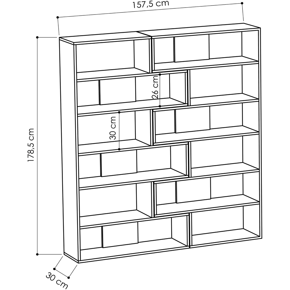 Decortie Molly No.4 12 Shelf White Tall Corner Bookcase Image 7