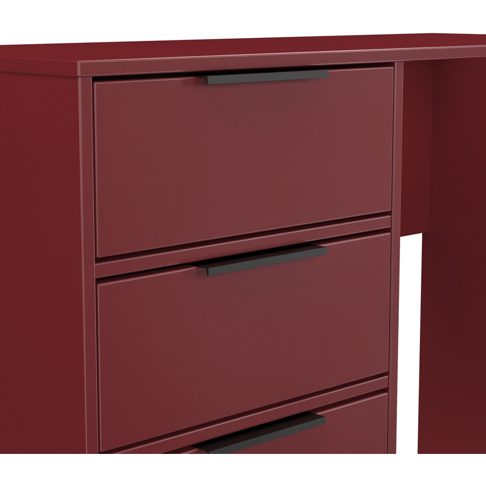 Crowndale Hong Kong 4 Drawer Red Matt Vanity Dressing Table Ready Assembled Image 7