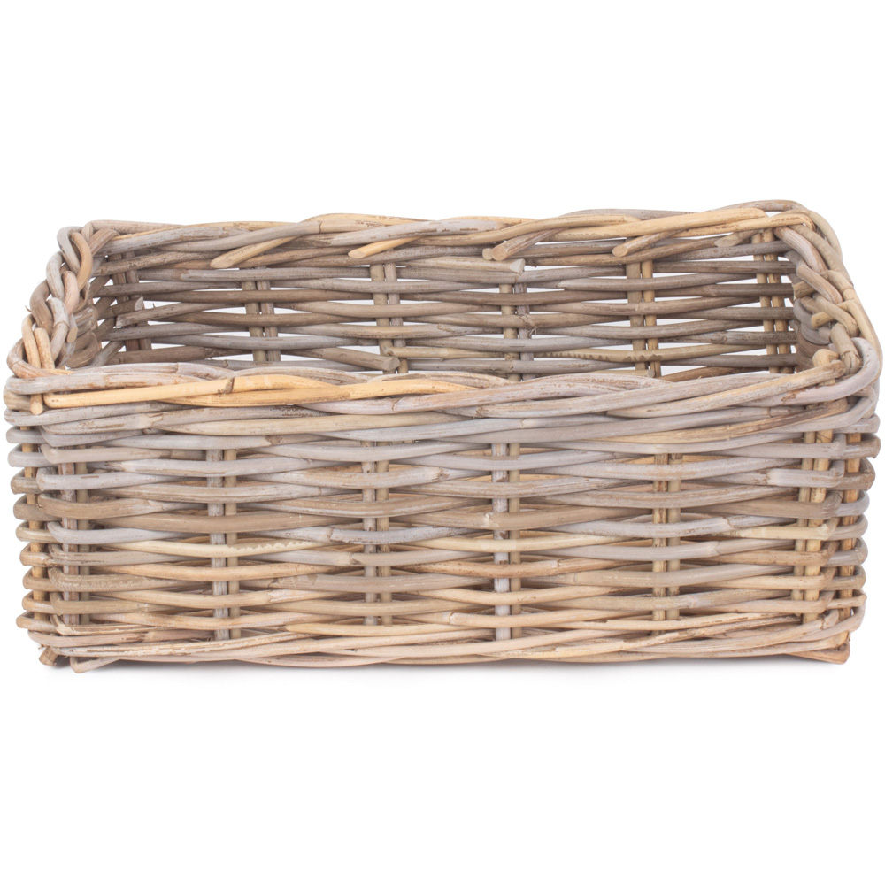 Red Hamper Large Kubu Grey Shallow Rattan Rectangular Basket Image 2