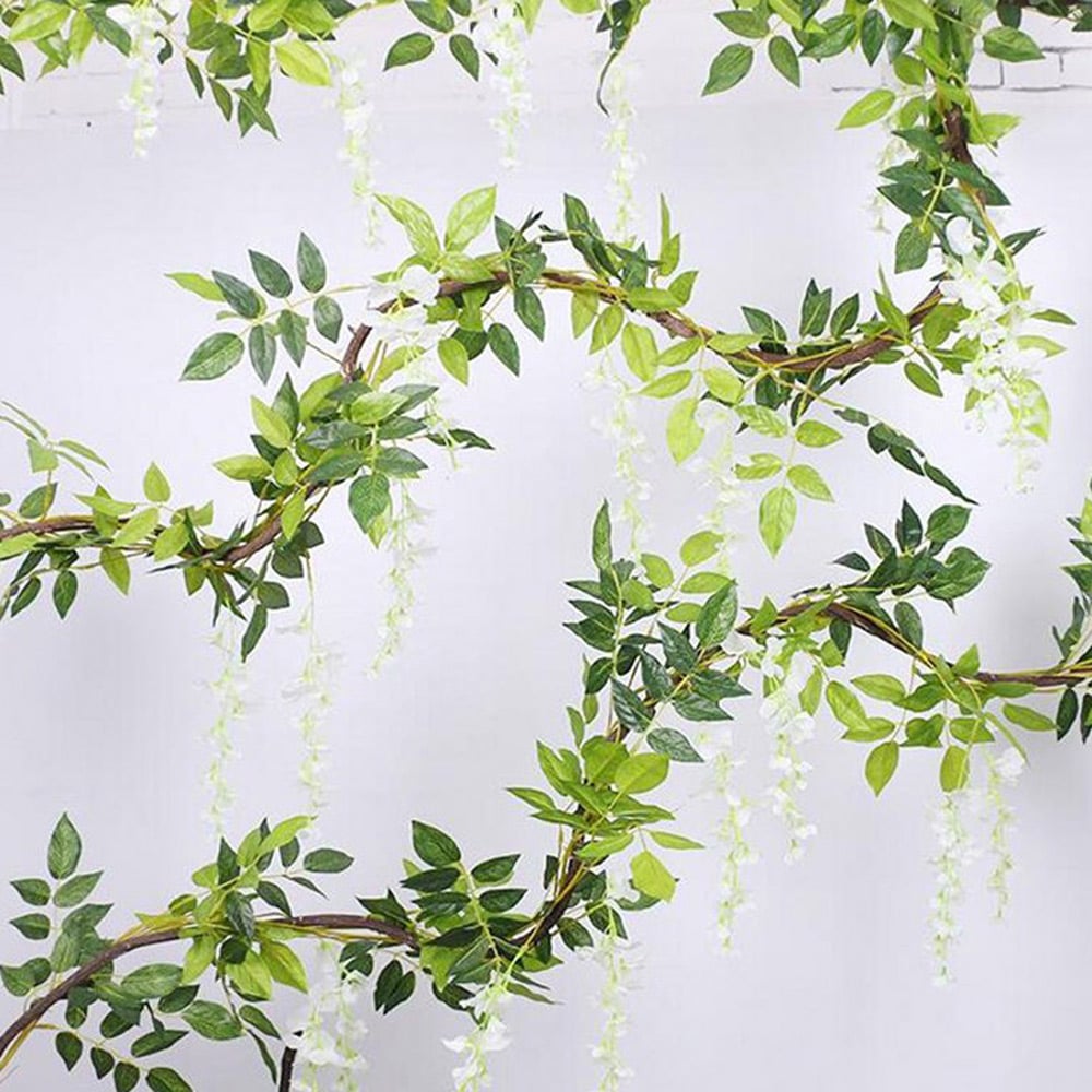 Living and Home White Wisteria Hanging Vines 12 Pack Image 7