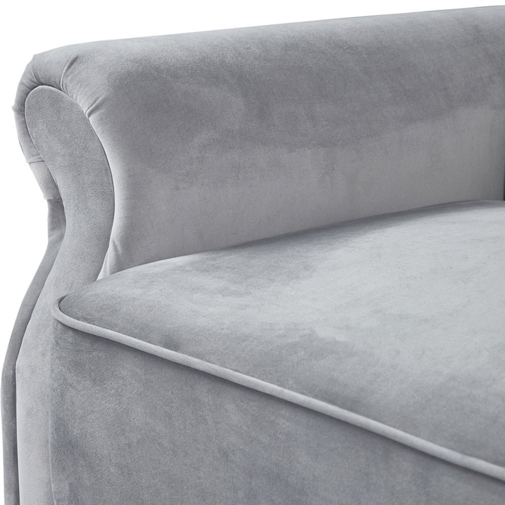 Furniture One 3 Seater Grey Velvet Sofa Bed Image 5