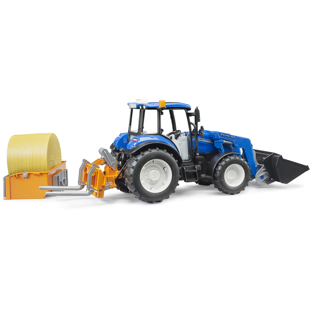 Bruder New Holland T5.120 Loader Tractor with Loading Box and Forks Image 9