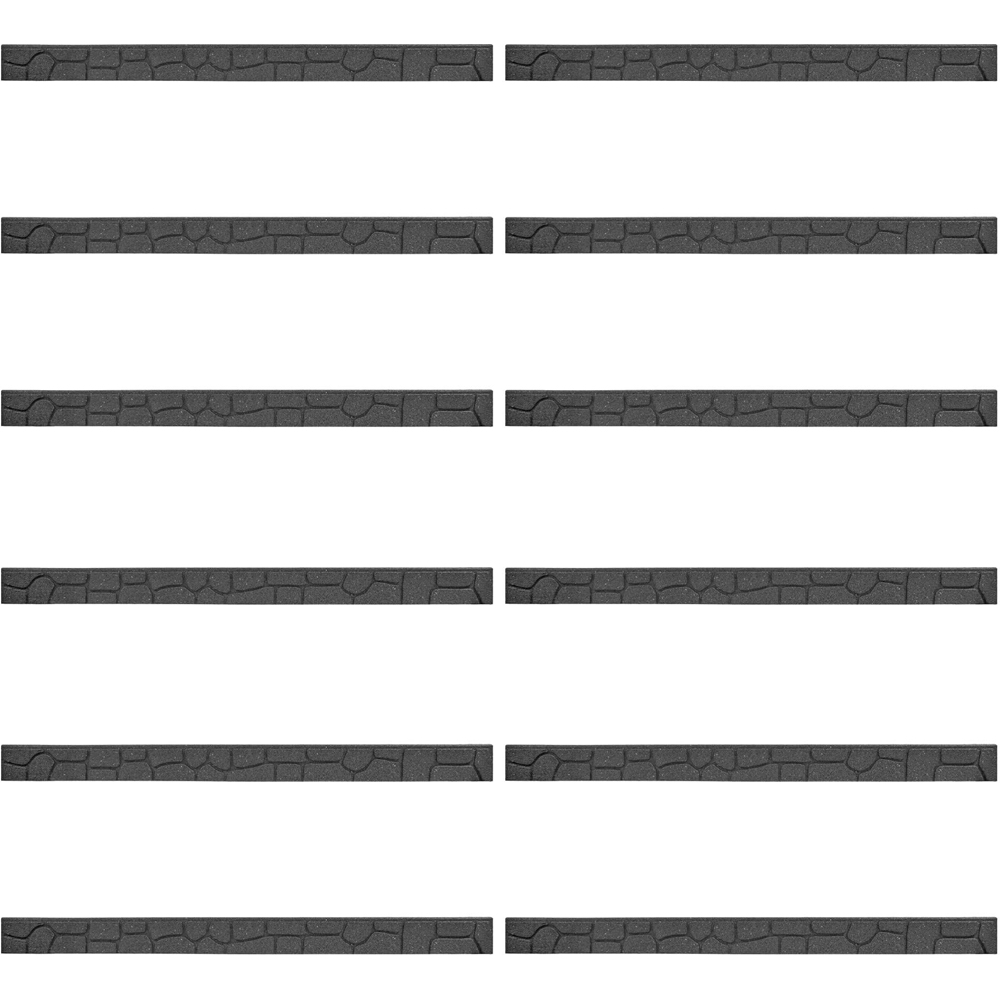 Thompson & Morgan Grey Ultra Curve Stone Border Edging 120 x 9cm 12 Pack Image 1
