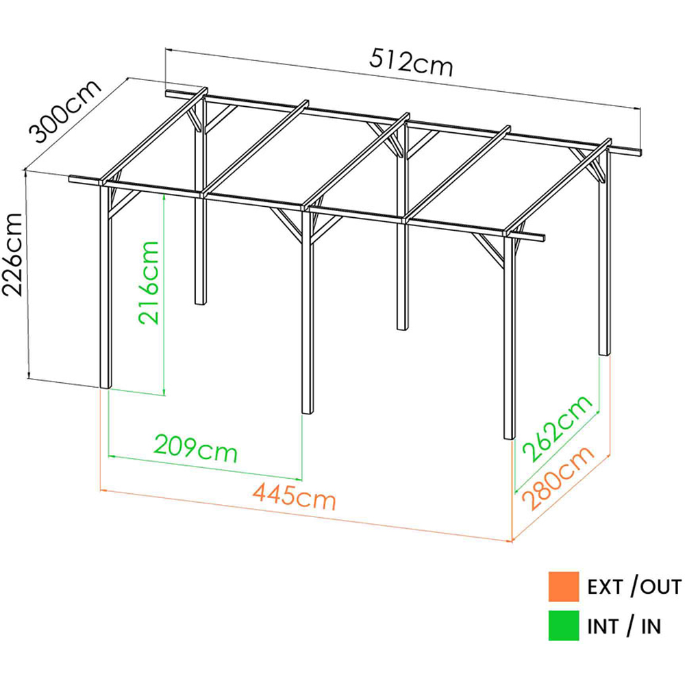 Cerland Henri 5 x 4.5m Wooden Single Pergola Image 5