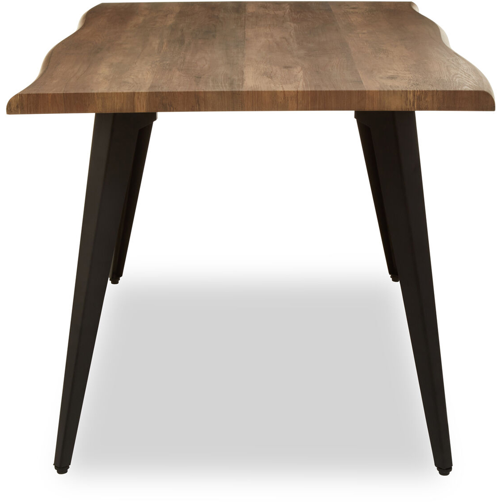 Premier Housewares 6 Seater Oak and Black Dining Table Image 2