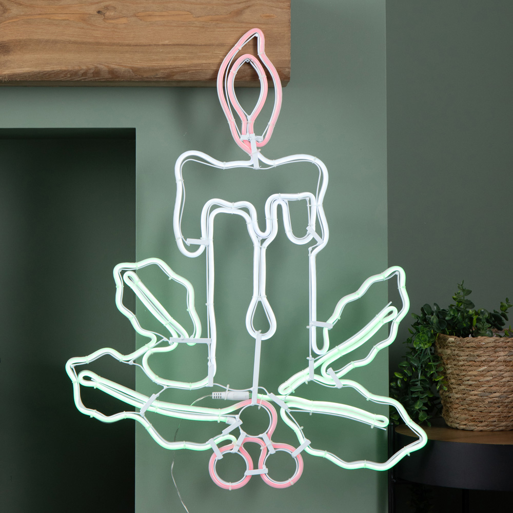 Samuel Alexander Multicolour LED Light Up Neon Candle Christmas Decoration Image 3