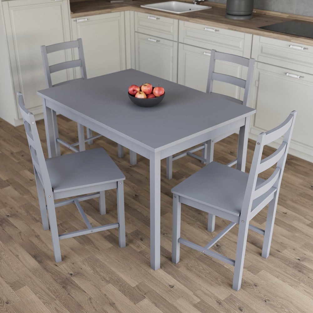 Vida Designs Yorkshire 4 Seater Dining Set Grey Image 4