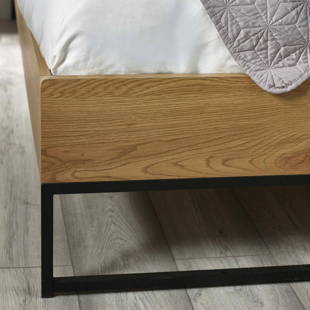 Julian Bowen Harlow King Size Oak and Black Bed Frame Image 7