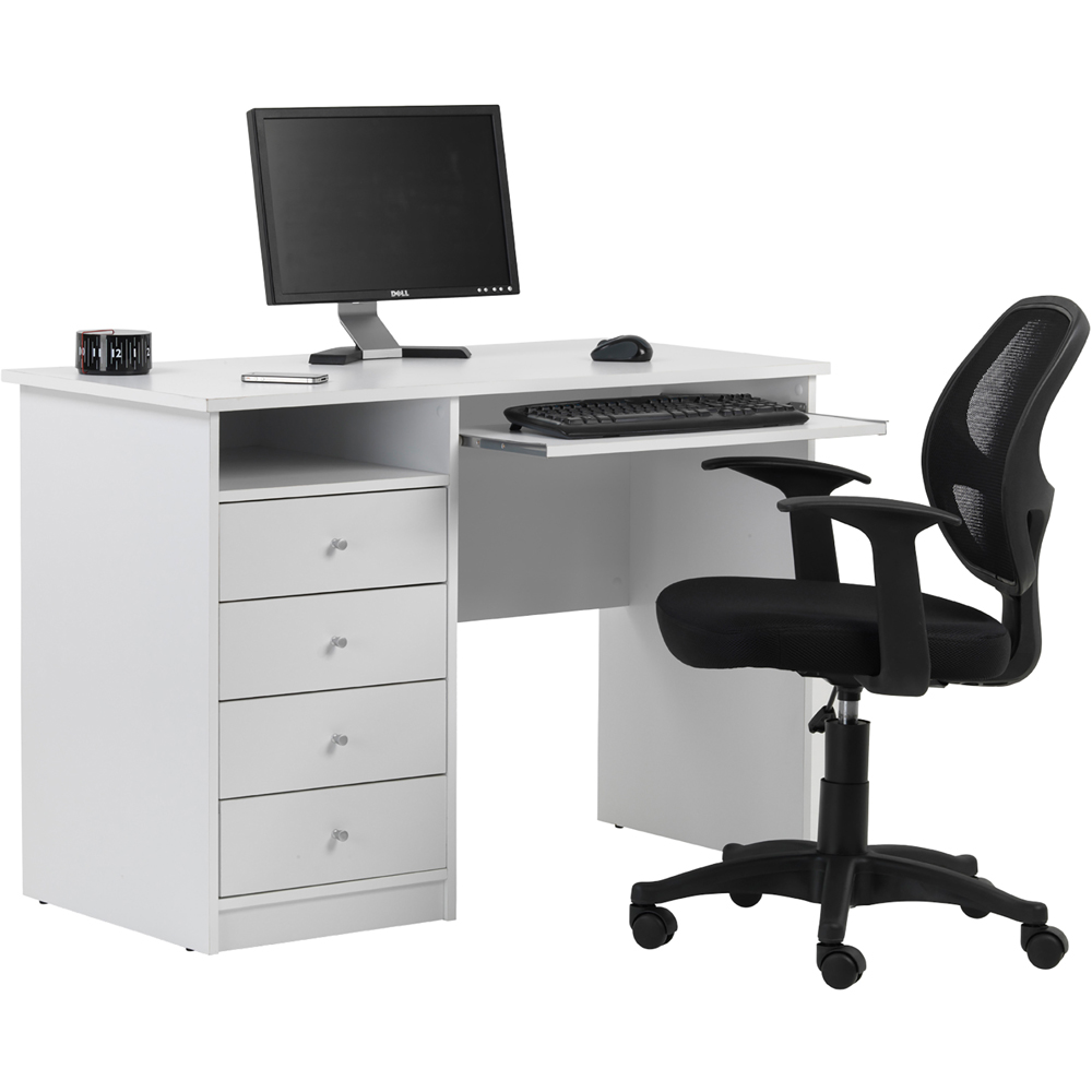 Alphason Marymount 4 Drawer White Office Desk Image 7