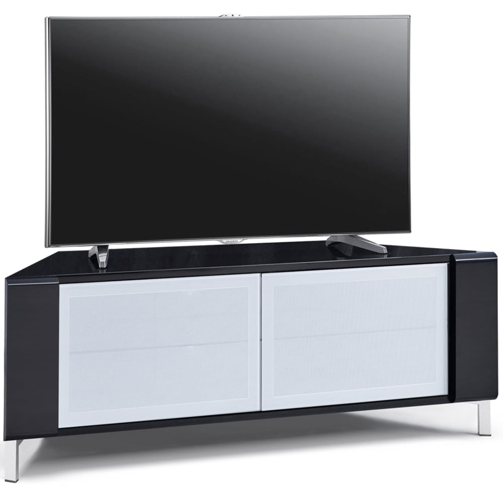 MDA Designs Corvus 2 Door Black and White TV Cabinet Image 5