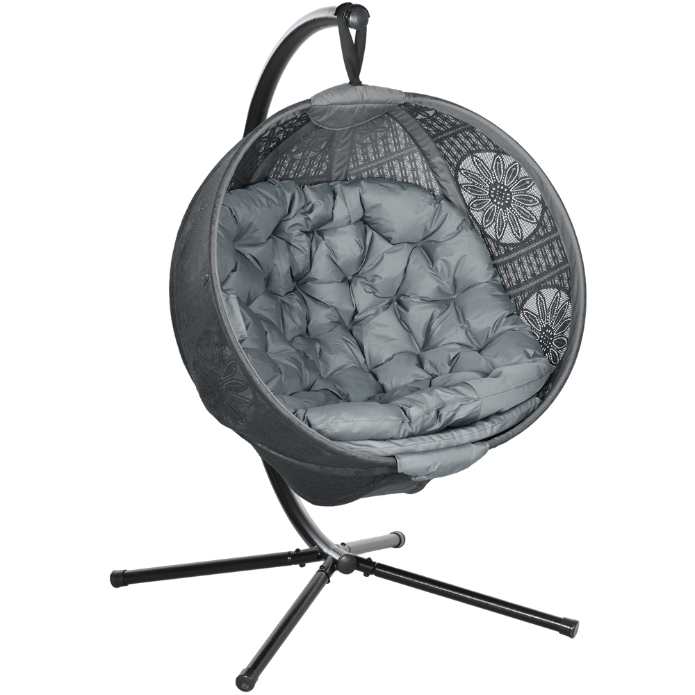 Outsunny Charcoal Grey Hanging Swing Chair Image 2