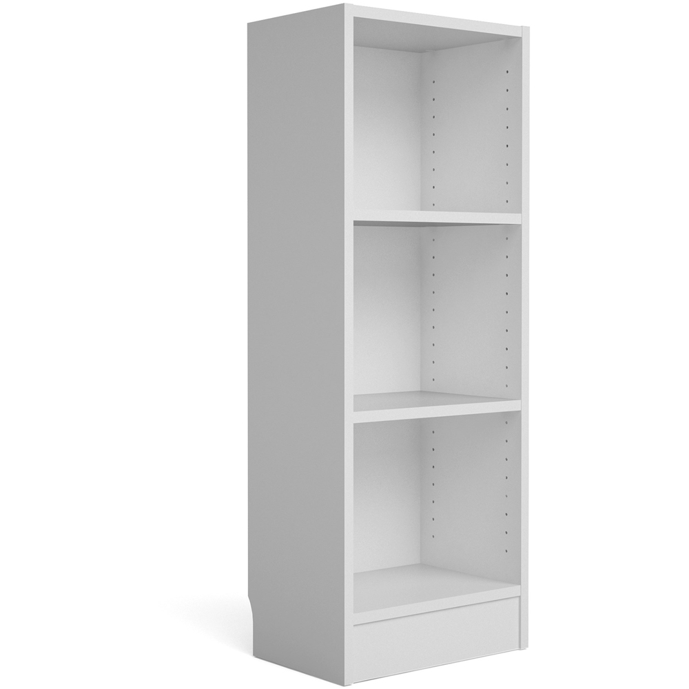 Florence Basic White 2 Shelf Narrow Low Bookcase Image 2