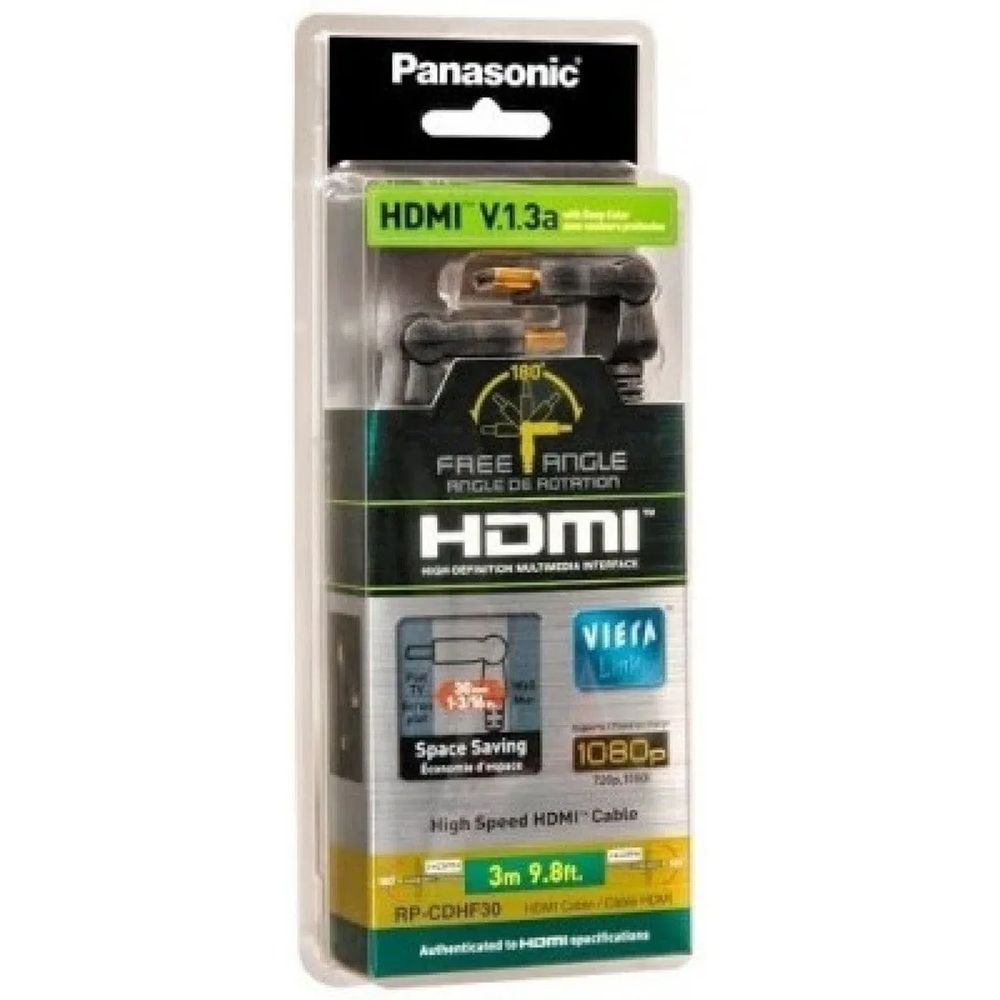 Panasonic RP-CDHF30E-K Black Free Angle HDMI Cable 3m Image 2
