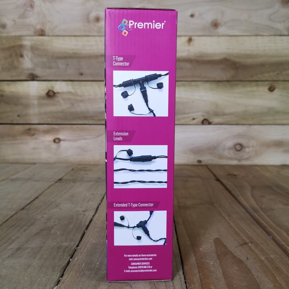 Premier 100 Warm White LED Static Black Cable String Light 8m Image 9