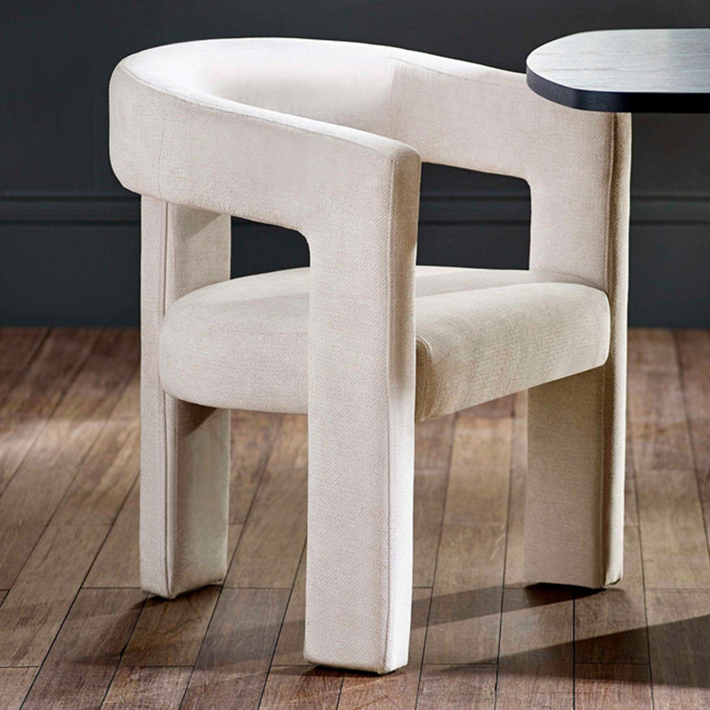Julian Bowen Elara Cream Chenille Upholstered Accent Chair Image 1