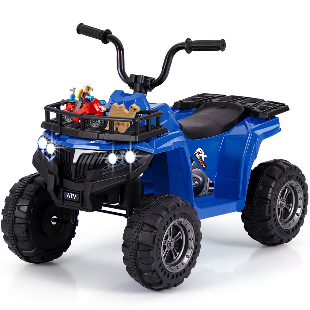 Costway Kids Navy Ride On Quad Car with One Button Start and Tread Tyres 6V Image 2