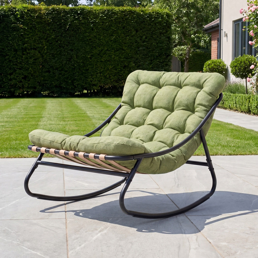 Artemis Home Solace Green Outdoor Rocking Chair | Wilko
