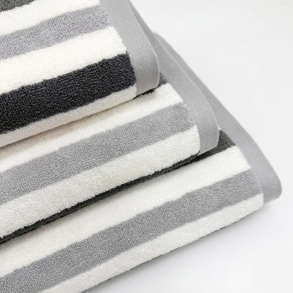 Allure Bath Fashions Cali Grey Striped Bath Towel 2 Pack Image 3