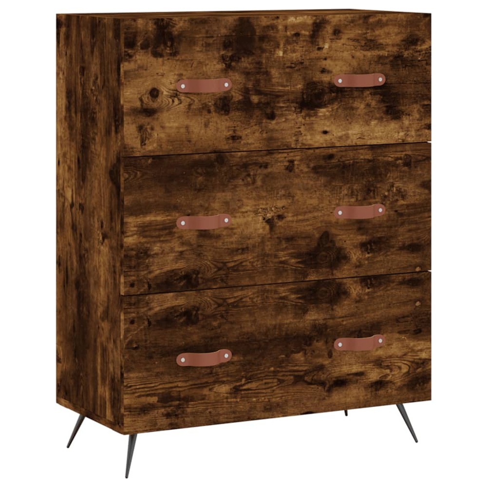 vidaXL 2 Door 3 Drawer Smoked Oak Highboard Image 7