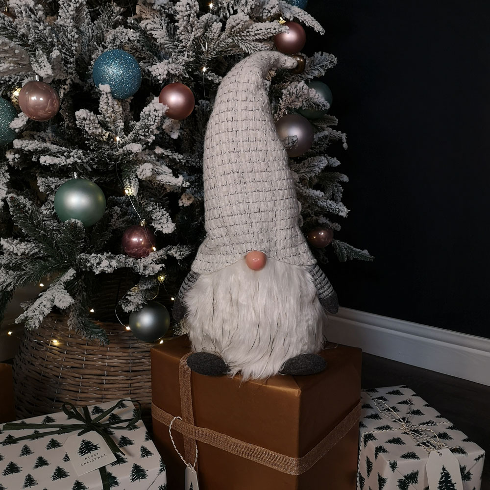 Samuel Alexander Light Grey Sitting Gonk Christmas Decoration 50cm Image 6