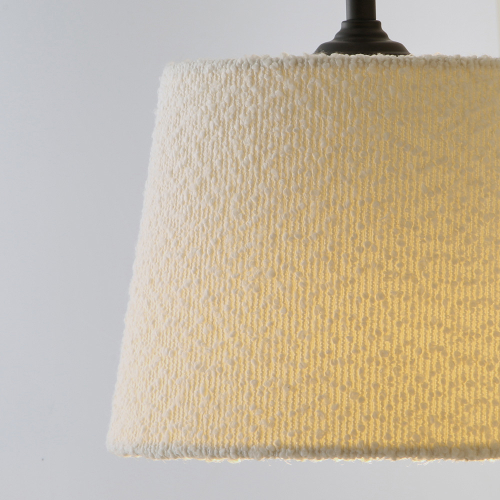 ValueLights Rory Tapered Cream Boucle Lamp Shade 3 Drop Ceiling Pendant Light with LED Bulbs Image 3
