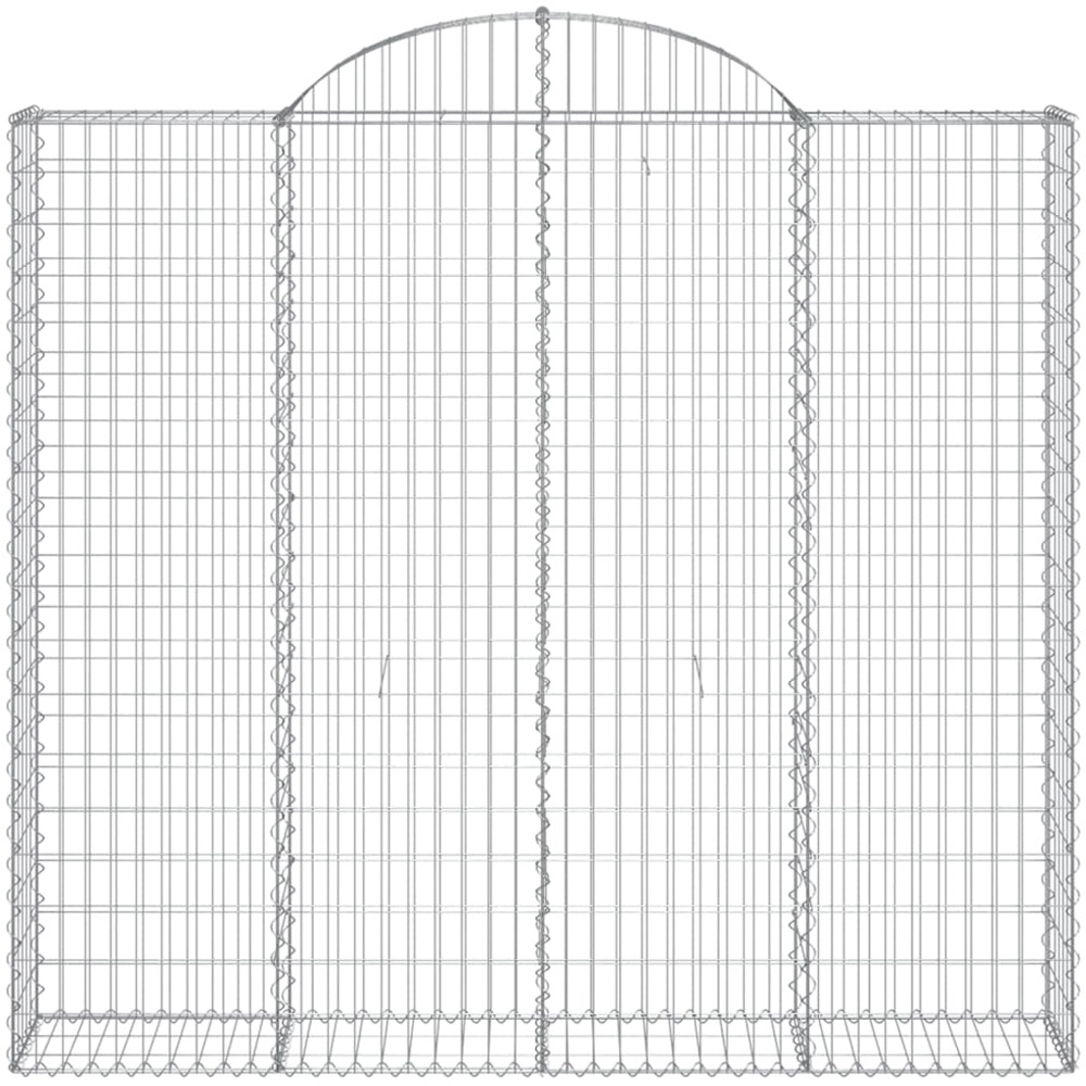 vidaXL Silver Galvanised Iron Arched Gabion Basket 200 x 50 x 180/200cm 7 Pack Image 2