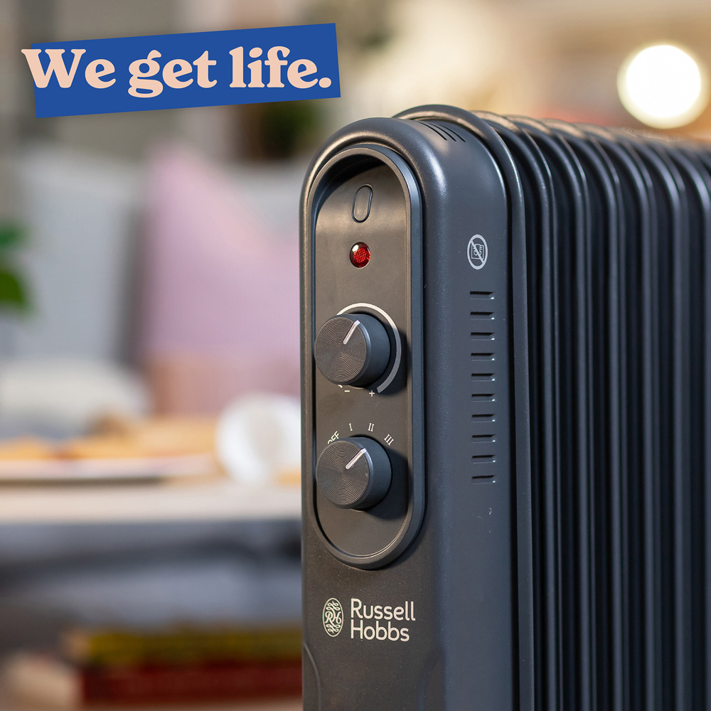 Russell Hobbs Matt Anthracite 9-Fin Oil Filled Radiator 2000W Image 6