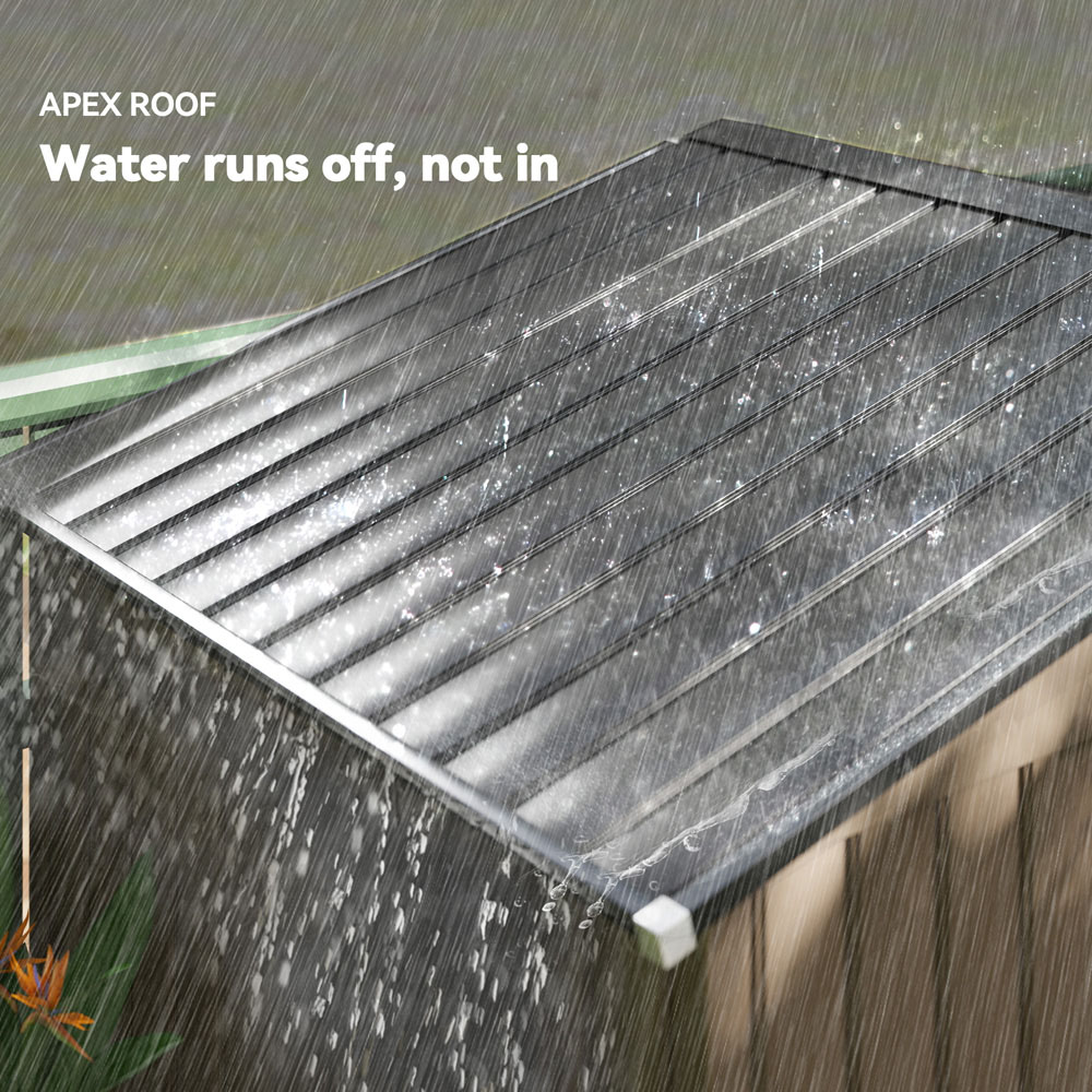 Outsunny 7 x 4ft Brown Metal Apex Garden Shed Image 6