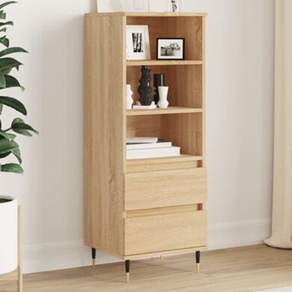 vidaXL 2 Drawer 3 Shelf Sonoma Oak Highboard Image 1