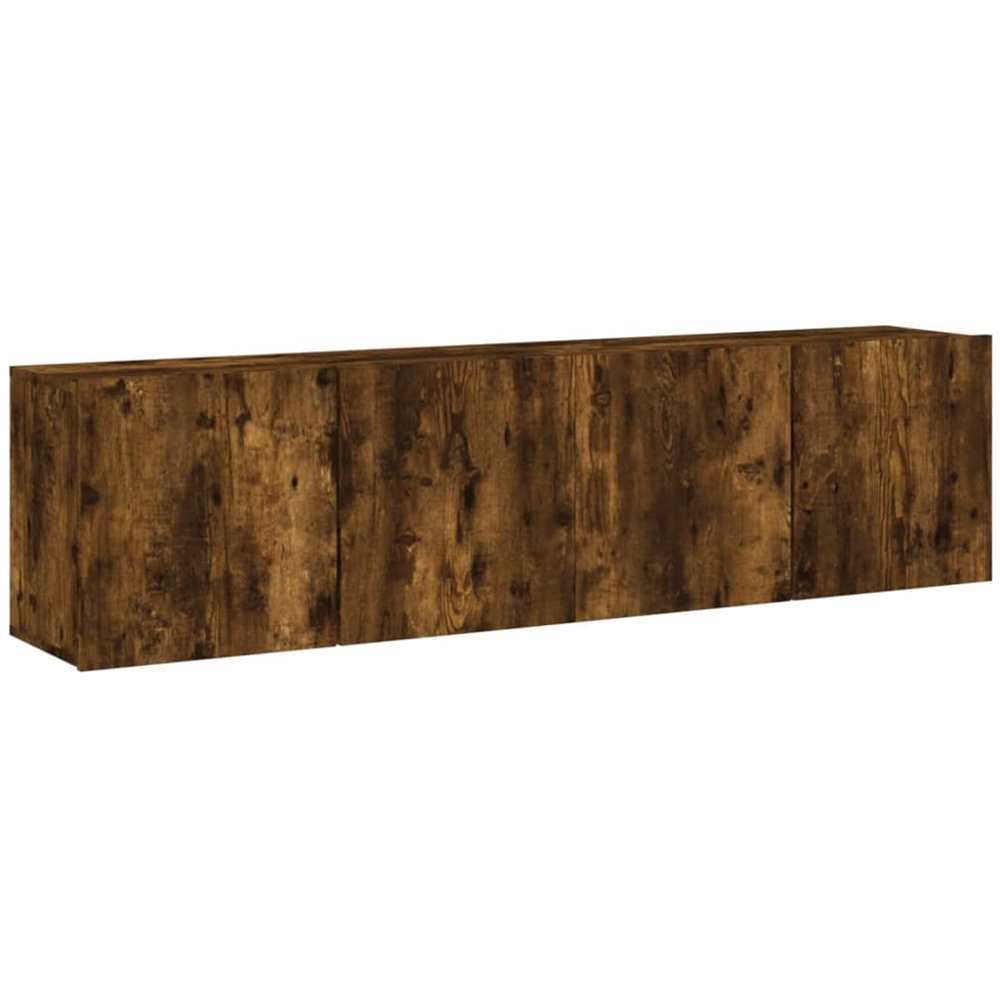 vidaXL 2 Door Smoked Oak Wall Mounted TV Cabinet Set of 2 Image 2