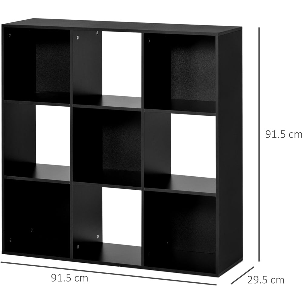 HOMCOM 9 Shelf Black Bookshelf Image 9