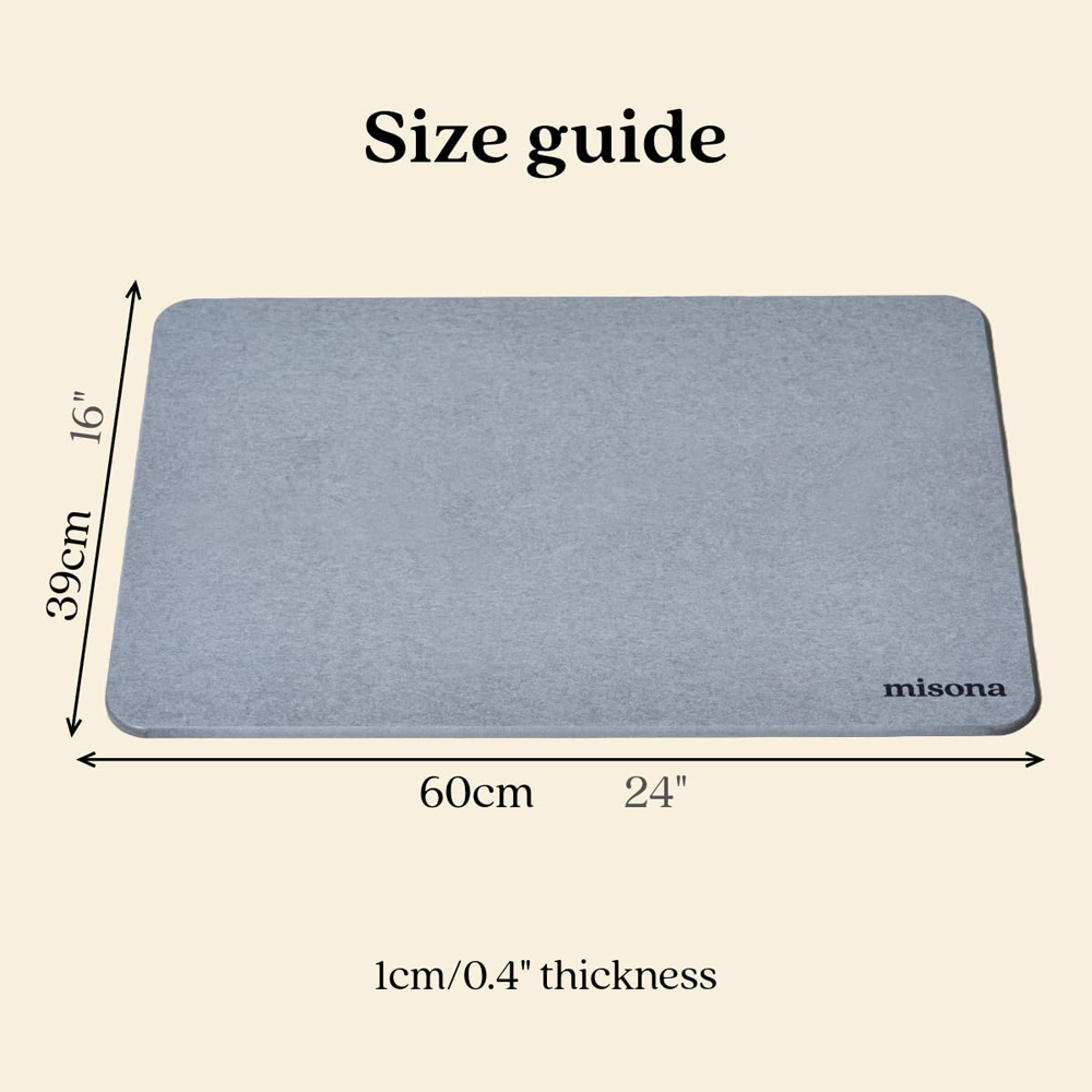 Misona Grey Diatomite Stone Bath Mat 39 x 60cm Image 6